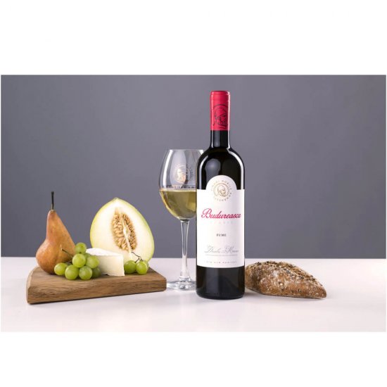 Vin Alb Demisec, Budureasca Fume, 0.75 L, 13.5% Alcool, Vin Budureasca Alb, Budureasca Fume Vin Alb, Vin Demisec Budureasca, Budureasca Fume Demisec, Bautura Alcoolica,  Vinuri Romanesti, Vin Romanesc, Vinuri Albe