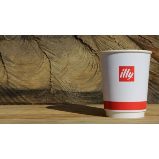 Set 100 de Pahare + Capac Take Away, Illy, 7 Oz, Pahare + Capac Take Away, Set Pahare Carton si Capace, Pahare Cafea Carton, Pahare + Capac Take Away 7 Oz, Ambalaje din Hartie si Carton, Capac Cafea Take Away