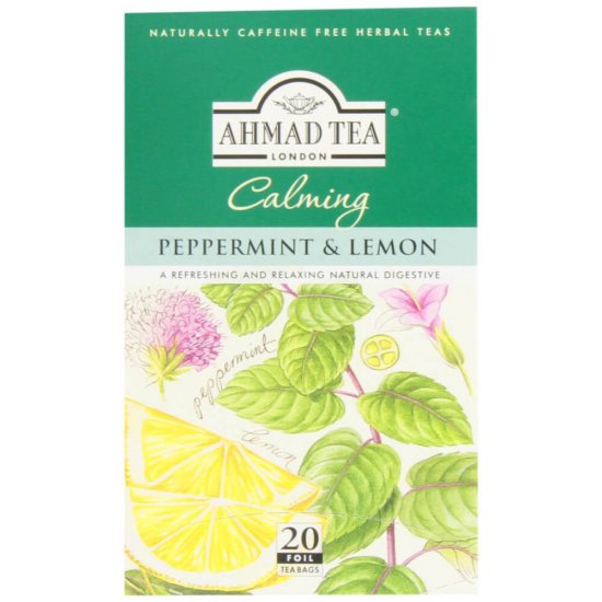 Ceai Menta si Lamaie Ahmad, 20 Plicuri/Cutie, Ceai Peppermint si Lemon, Ceai Plicuri, Ceai Menta Plic, Ceai Lamaie Plic, Ceai Menta si Lamaie la Plic, Ceai la Plic, Infuzie Plante, Ceai Natural Plante
