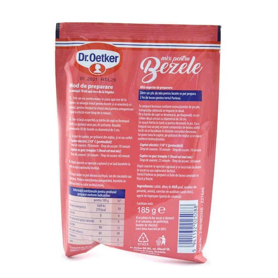 Mix pentru Bezele Dr. Oetker, 185 g, Amestec de Bezele, Amestec pentru Bezele, Mix de Bezele, Praf pentru Bezele, Praf de Bezele, Bezele Gatire Usoara, Bezele la Plic, Plic cu Mix pentru Bezele, Bezele Mix la Plic, Bezele Amestec la Plic