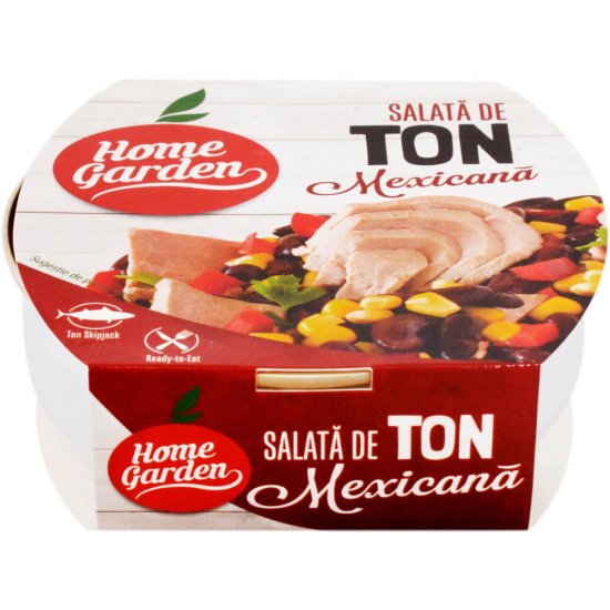 Salata de Ton Mexicana, Home Garden, 160 g,  Salata Home Garden, Salata de Legume cu Ton de la Home Garden, Ton cu Legume Home Garden, Salata Mexicana Home Garden cu Ton, Ton cu Legume