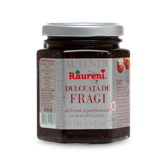 Dulceata de Fragi Raureni, 250 g, Dulceata Fragi, Dulceata din Fragi, Dulceata Raureni, Dulceata Raureni Fragi, Fragi Dulceata, Borcan Dulceata, Borcan Dulceata de Fragi