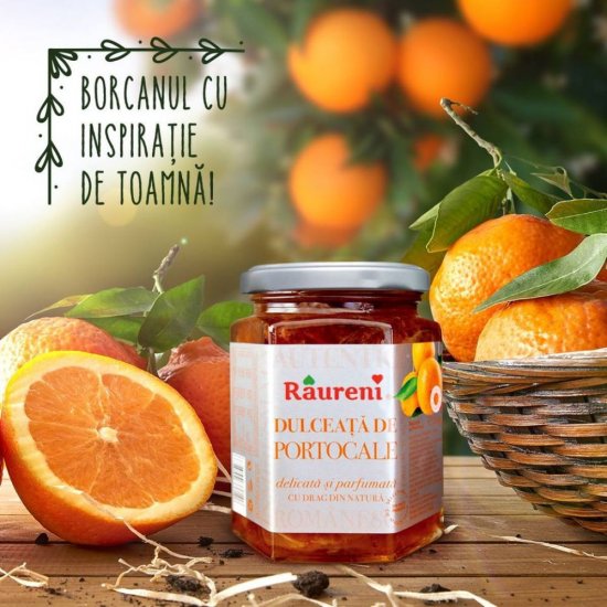 Dulceata de Portocale Raureni, 350 g, Dulceata Portocale, Dulceata din Portocale, Dulceata Raureni, Dulceata Raureni Portocale, Portocale Dulceata, Borcan Dulceata, Borcan Dulceata de Portocale