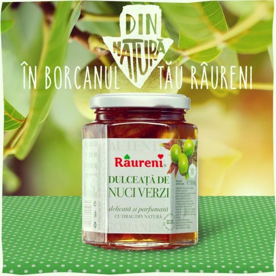 Dulceata de Nuci Verzi Raureni, 250 g, Dulceata Nuci Verzi, Dulceata din Nuci Verzi, Dulceata Raureni, Dulceata Raureni Nuci Verzi, Nuci Verzi Dulceata, Borcan Dulceata, Borcan Dulceata de Nuci Verzi