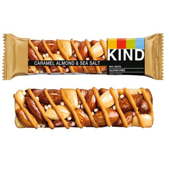 Baton Be-Kind Caramel Migdale Sare de Mare, 40g, Baton cu Caramel Migdale si Sare de Mare, Baton cu Nuci, Be-Kind Nut Bar, Baton Fara Gluten, Baton Bogat in Fibre, Baton pentru Dieta, Baton cu Migdale, Baton cu Caramel, Batoane Be-Kind