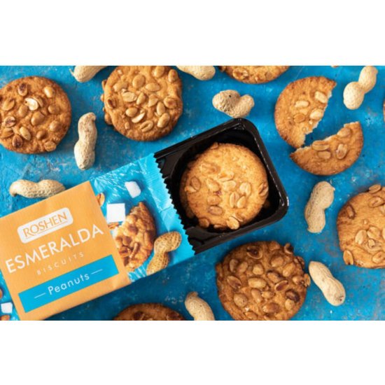 Biscuiti cu Alune, Roshen Esmeralda, 170 g,  Pachet de Biscuiti cu Alune, Pachet de Biscuiti cu Alune, Biscuiti cu Bucati de Alune, Biscuiti cu Bucati de Arahide, Biscuiti cu Arahide, Cookies cu Alune