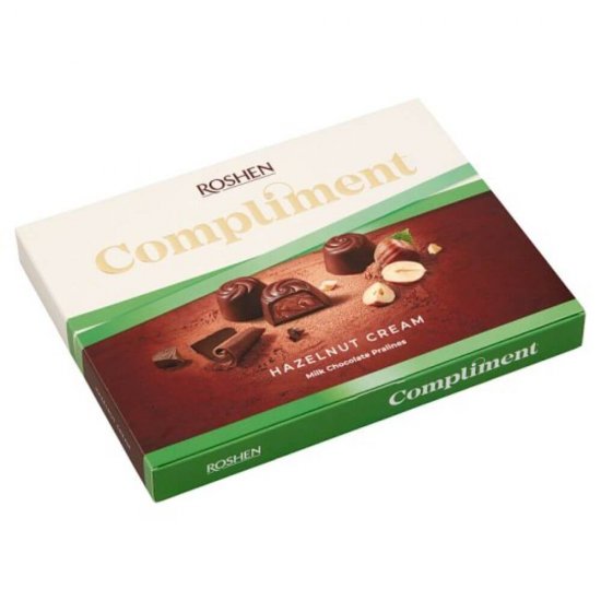Praline de Ciocolata Roshen Compliment, 122 g, Aroma Alune, Praline Roshen Ciocolata, Cutie Praline Ciocolata, Roshen Compliment Hazelnut Praline Ciocolata, Bomboane Ciocolata, Cutie Bomboane Ciocolata