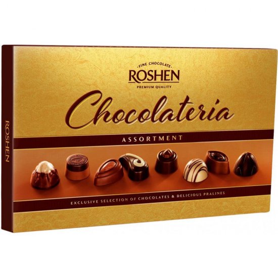 Praline de Ciocolata Asortate Roshen Chocolateria, 194 g, Praline Roshen Ciocolata, Cutie Praline Ciocolata, Roshen Chocolateria Praline Ciocolata, Bomboane Ciocolata, Cutie Bomboane Ciocolata
