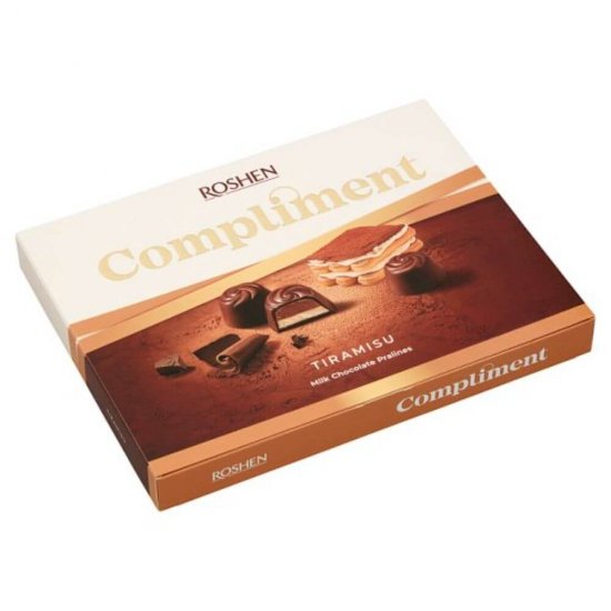Praline de Ciocolata Roshen Compliment, 120 g, Aroma Tiramisu, Praline Roshen Ciocolata, Cutie Praline Ciocolata, Roshen Compliment Tiramisu Praline Ciocolata, Bomboane Ciocolata, Cutie Bomboane Ciocolata
