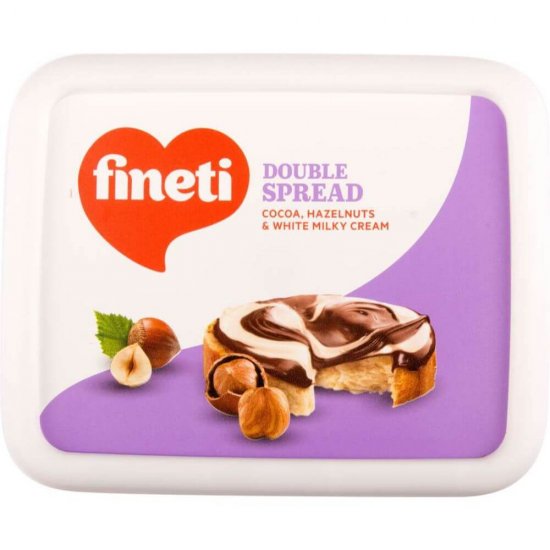 Crema de Ciocolata Tartinabila Fineti Double Spread, 600 g, Aroma Alune de Padure, Fineti Crema Duo, Fineti Ciocolata si Vanilie, Fineti Crema Bicolora Ciocolata si Vanilie, Fineti Double Spread Crema de Ciocolata, Crema Tartinabila cu Cacao Fineti