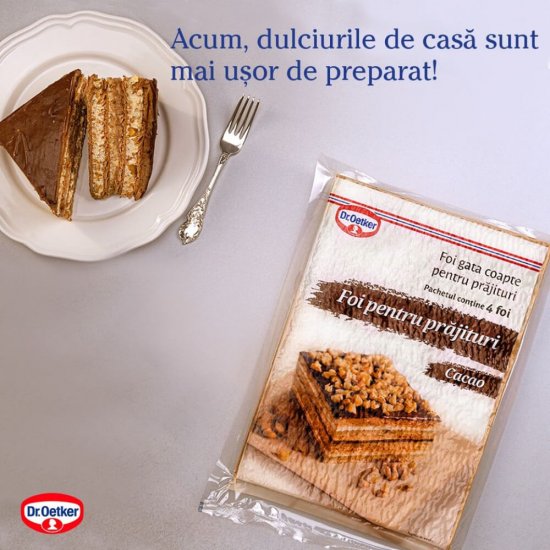 Foi cu Cacao pentru Prajituri Dr.Oetker, 440g, Foi pentru Prajituri, Foi Prajituri, Foi cu Cacao pentru Prajituri, Foi Dr.Oetker, Foi Prajitura, Foi pentru Desert, Foi pentru Desert Dr.Oetker, Foi de Prajitura Rapide, Foi de Prajitura Preparate