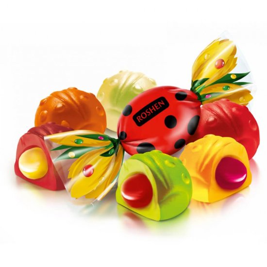 Bomboane Gumate cu Umplutura de Fructe Roshen Lady Bird, 1Kg, Bomboane Roshen, Bomboane cu Umplutura, Bomboane cu Aroma, Bomboane cu Fructe, Roshen Bomboane, Roshen Bomboane cu Umplutura, Bomboane cu Umplutura de Fructe, Bomboane Roshen Fructe