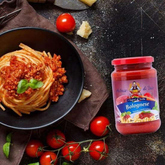 Sos pentru Paste Antonio Di Vaio Bolognese cu Carne, 350g, Sos Paste, Sos Bolognese, Sos pentru Paste, Sos Paste Antonio Di Vaio, Sos Bolognese pentru Paste, Sos Paste cu Carne, Sos Paste Tomate, Sos Pentru Paste Gata Preparat