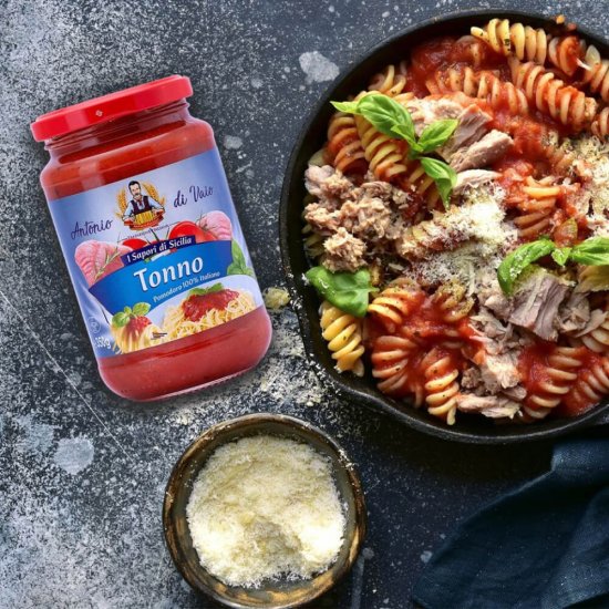 Sos pentru Paste cu Ton Antonio Di Vaio, 350g, Sos Paste, Sos cu Rosii, Sos pentru Paste, Sos Paste Antonio Di Vaio, Sos cu Ton pentru Paste, Sos Paste cu Ton, Sos Paste Ton, Sos Pentru Paste Gata Preparat
