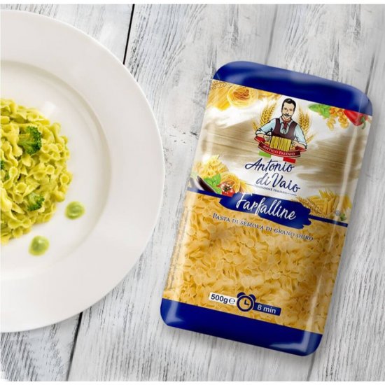 Paste Antonio Di Vaio Farfalline, 500g, Paste Grau, Paste Grau Dur, Paste Farfalle, Paste Antonio Di Vaio, Paste Dure, Paste din Grau, Paste Fainoase, Pasta Fainoasa, Pasta Antonio Di Vaio, Paste Farfalline, Farfalline din Grau Dur