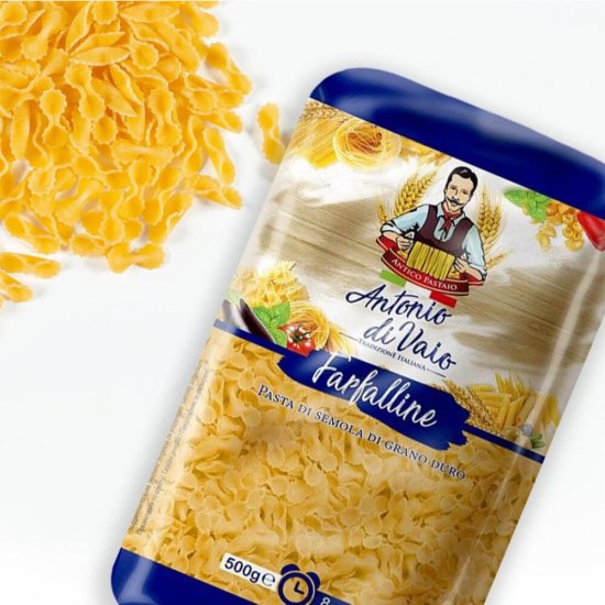 Paste Antonio Di Vaio Farfalline, 500g, Paste Grau, Paste Grau Dur, Paste Farfalle, Paste Antonio Di Vaio, Paste Dure, Paste din Grau, Paste Fainoase, Pasta Fainoasa, Pasta Antonio Di Vaio, Paste Farfalline, Farfalline din Grau Dur