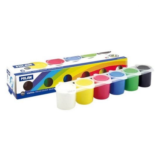 Set 6 Vopsele Tempera MILAN, 25 ml/tub, 6 Culori Diferite, Tempera Lichida, Tempera Set, Set Culori Tempera, Set Vopsea Tempera, Vopsele Tempera, Acuarele Tempera, Culori Tempera, Vopsea Pictura, Tempera Acuarele, Culoare Tempera, Culori pentru Pictura