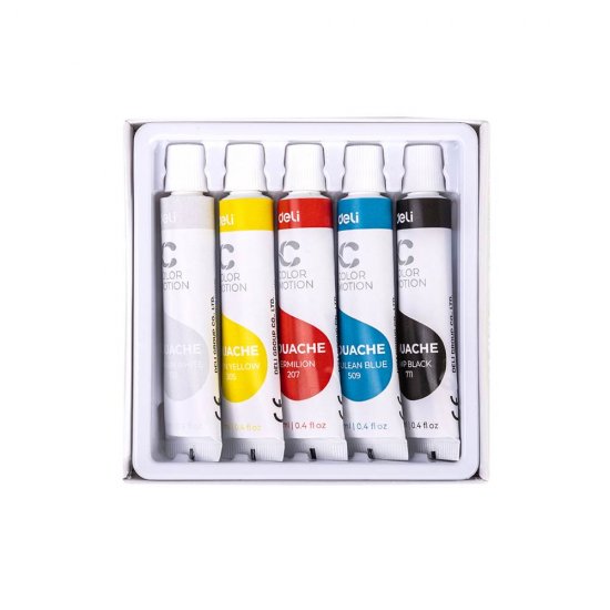 Set 5 Tuburi Tempera Deli Color Emotion, 5 Culori, 12 Ml, Acuarele Tempera, Acuarele Pictura, Acuarele La Tub, Acuarela Tempera, Culori Tempera, Tub Culori Tempera, Tuburi Tempera, Tuburi Acuarele, Tub Acuarela, Acuarele 5 Culori, Acuarele Deli