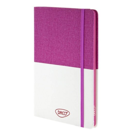 Agenda Dictando Nedatata DACO, 160 File, 10.5x14.8 cm, Format A6, 70 g/m², Imitatie de Piele/Textil, Alb/Violet, Agenda A6 Nedatata, Agende Birou cu 160 de Foi, Agenda Office cu 160 File, Agende Office de Birou cu 160 File, Agenda Simpla de Birou