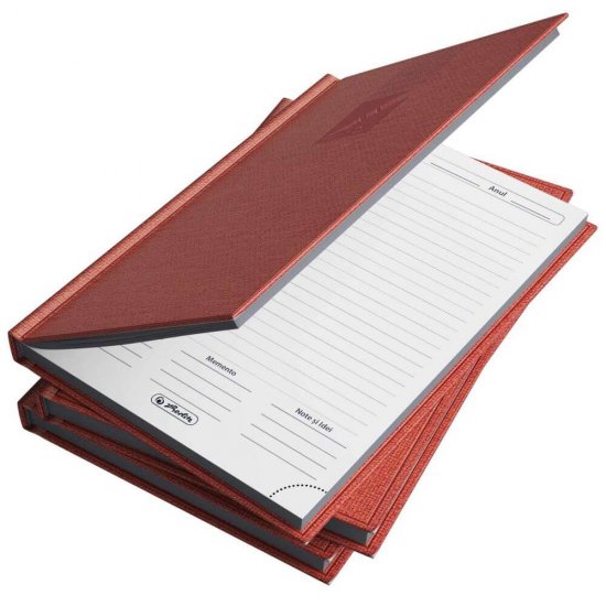 Agenda Dictando Nedatata Herlitz, 352 File, 10.5x15.2 cm, Format A6, 60 g/m², Rosu Coral, Agenda Nedatata Herlitz, Agende cu 352 de Foi, Agenda A6 Herlitz, Agende de Birou cu 352 File, Agenda de Birou Herlitz