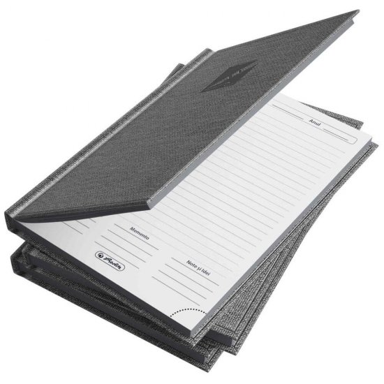 Agenda Dictando Nedatata Herlitz, 352 File, 10.5x15.2 cm, Format A6, 60 g/m², Gri, Agenda Nedatata Herlitz, Agende cu 352 de Foi, Agenda A6 Herlitz, Agende de Birou cu 352 File, Agenda de Birou Herlitz