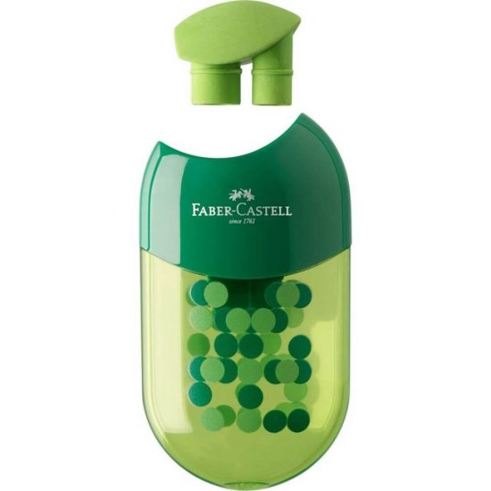 Ascutitoare cu Radiera Faber-Castell Two Tone, Verde, Ascutitoare Faber Castell Two Tone, Radiera Faber Castell Two Tone, Ascutitori Faber Castell, Radiere Faber Castell, Ascutitoare Colorata, Ascutitori Colorate, Ascutitoare Verde Faber Castell