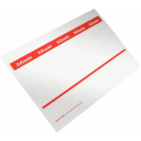 Etichete Biblioraft Esselte, Printabile, 75 mm Latime, 50 Etichete/Set, Etichete Esselte, Etichete Printabile pentru Biblioraft Esselte, Coala cu Etichete Printabile Biblioraft Esselte, Etichete 75 mm Latime, Etichete Latime 75 mm