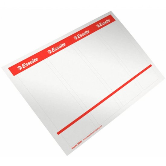 Etichete Biblioraft Esselte, Printabile, Autoadezive, 75 mm Latime, 40 Etichete/Set, Etichete Esselte, Etichete Printabile pentru Biblioraft Esselte, Etichete Autoadezive pentru Biblioraft Esselte, Etichete Printabile Autoadezive pentru Biblioraft Esselte