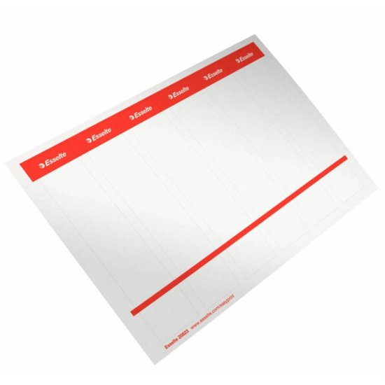 Etichete Biblioraft Esselte, Printabile, Autoadezive, 50 mm Latime, 60 Etichete/Set, Etichete Esselte, Etichete Printabile pentru Biblioraft Esselte, Etichete Autoadezive pentru Biblioraft Esselte, Etichete Printabile Autoadezive pentru Biblioraft Esselte
