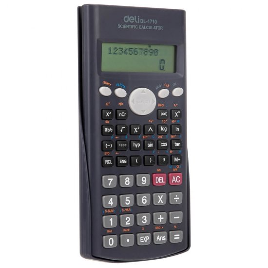 Calculator Stiintific Deli 1710, 12 Digits, Negru, 240F, Alimentare Baterie, Calculator Stiintific , Calculator Stiintific 12 Digits, Calculator Stiintific Deli 