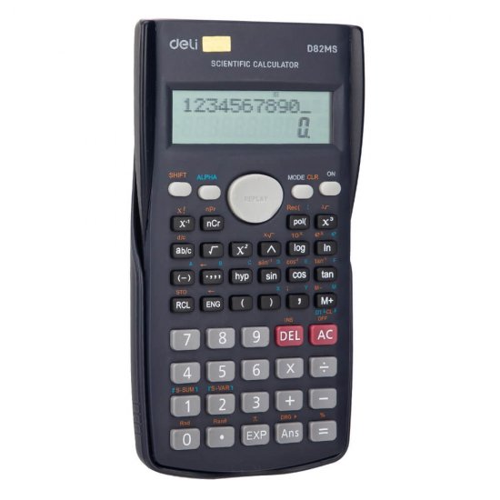 Calculator Stiintific Deli D82MS, 12 Digits, Negru, 240F, 82 Ms, Alimentare Baterie, Calculator Stiintific , Calculator Stiintific 12 Digits, Calculator Stiintific Deli 