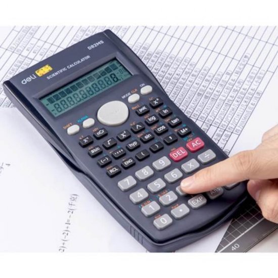 Calculator Stiintific Deli D82MS, 12 Digits, Negru, 240F, 82 Ms, Alimentare Baterie, Calculator Stiintific , Calculator Stiintific 12 Digits, Calculator Stiintific Deli 