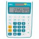 Calculator de Birou Deli 1238, 12 Digits, Alb/Albastru, Alimentare Dubla, Calculator Birou, Calculator de Birou, Calculatir Birou 12 Digits, Calculator Birou cu Verificare si Corectie, Calculator Birou Deli 