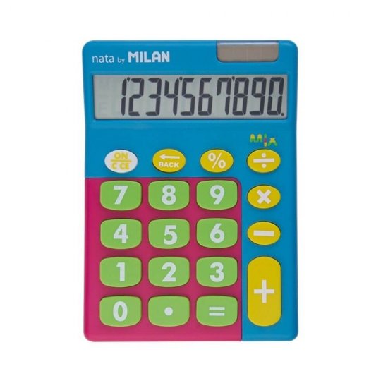 Calculator de Birou MILAN Mix, 10 Digits, 145x106x28 mm, Alimentare Solara, Corp Albastru din Plastic, Calculatoare Birou, Calculator 10 Digits, Calculator Buzunar, Calculator de Birou MILAN, Calculatoare Buzunar, Calculator Portabil