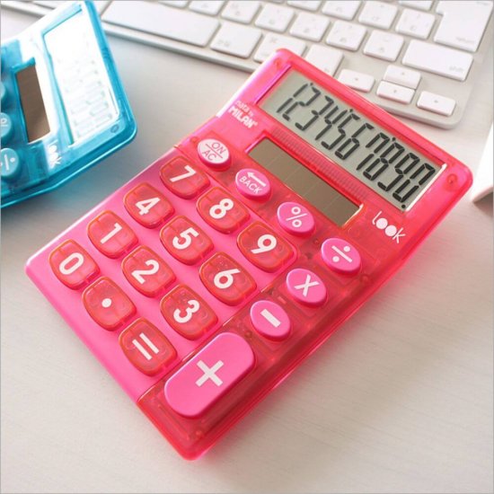 Calculator de Birou MILAN Look, 10 Digits, 145x106x21 mm, Alimentare Solara, Corp Roz din Plastic Transparent, Calculatoare Birou, Calculator 10 Digits, Calculator Buzunar, Calculator de Birou MILAN, Calculatoare Buzunar, Calculator Portabil