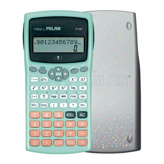 Calculator Stiintific MILAN, 10+2 Digits, 143x75x15 mm, 240 Functii, Corp Plastic Multicolor, Calculatoare Birou Stiintifice, Calculator 10+2 Digits, Calculator Stiintific de Birou MILAN, Calculatoare Buzunar cu Alimentare Dubla
