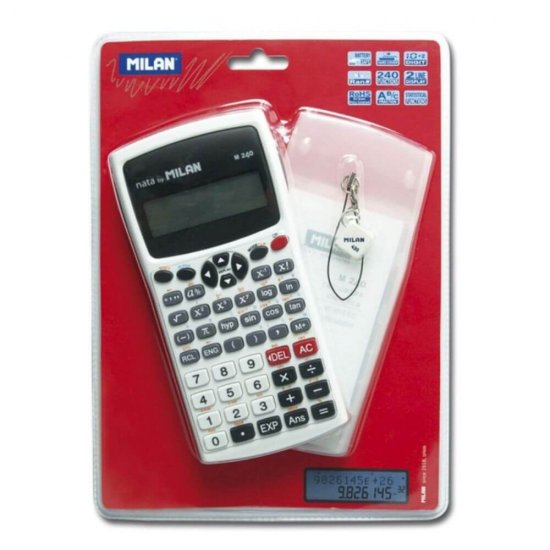 Calculator Stiintific MILAN, 10+2 Digits, 240 Functii, 167x84x19 mm, Alimentare Duala, Corp Plastic Alb, Calculatoare Birou Stiintifice, Calculator 10+2 Digits, Calculator Stiintific de Birou MILAN, Calculatoare Buzunar cu Alimentare Dubla