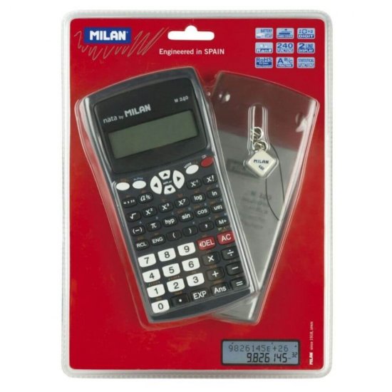 Calculator Stiintific MILAN, 10+2 Digits, 240 Functii, 167x84x19 mm, Alimentare Duala, Corp Plastic Negru, Calculatoare Birou Stiintifice, Calculator 10+2 Digits, Calculator Stiintific de Birou MILAN, Calculatoare Buzunar cu Alimentare Dubla