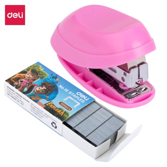 Capsator pentru Hartie Deli E0220, Roz, Capse 24/6 si 26/6, Capacitate Capsare 15 Coli, Capsator De Hartie, Capsator Hartie, Capsator Hartie Deli, Capsator Acte, Capsator Birou, Capsator Capse, Capsator Capse Hartie 