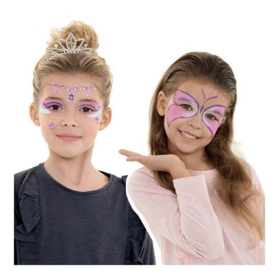 Carioci Piele CARIOCA, 3 Culori, Model Princess, Culori Alb/Roz/Mov, Carioci pentru Piele, Culori Desenat pe Piele, Culori Desen pe Piele, Carioci Pictat pe Fata, Vopsea pentru Desene pe Fata, Carioci Picturi pe Fata, Carioci Make-Up