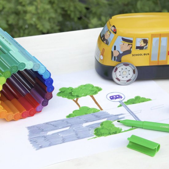 Set 33 Carioci Colorate Faber-Castell Autobuz Connector Cu Clip Prindere, Carioca Pentru Copii, Carioca De Colorat, Carioci Pentru Copii, Carioci Pentru Colorat, Carioci Colorate Pentru Desenat, Carioci Faber-castell