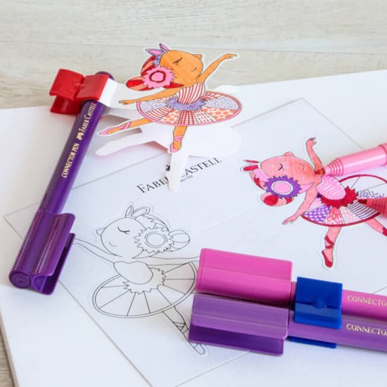 Set 33 Carioci Colorate Faber-Castell Ballerina Box Connector Cu Clip Prindere, Carioca Pentru Copii, Carioca De Colorat, Carioci Pentru Copii, Carioci Pentru Colorat, Carioci Colorate Pentru Desenat, Carioci Faber-castell