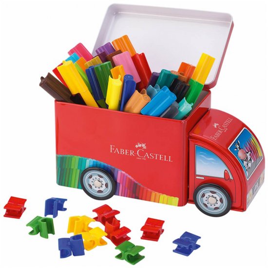 Set 33 Carioci Colorate Faber-Castell Camion Connector Cu Clip Prindere, Carioca Pentru Copii, Carioca De Colorat, Carioci Pentru Copii, Carioci Pentru Colorat, Carioci Colorate Pentru Desenat, Carioci Faber-castell