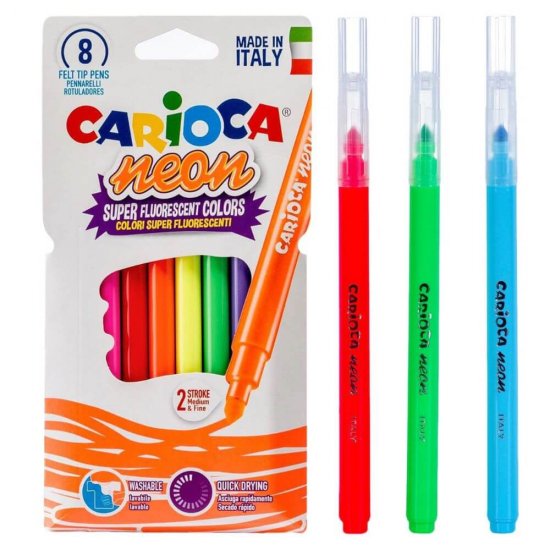 Set 8 Carioci Multicolore Neon CARIOCA, Set Carioci Multicolore, Instrumente de Scris, Carioci Neon, Carioci CARIOCA, Carioci cu Neon, Carioci Multicolore, Carioca Neon, Set Carioci Colorate, Markere Colorate, Marker Colorat