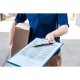 Clipboard Dublu A4 Deli, Carton Plastifiat, Albastru Neon, Clipboard Format A4 Deli, Clipboard Colorat Deli, Clipboard Rezistent, Clipboard Dublu Colorat