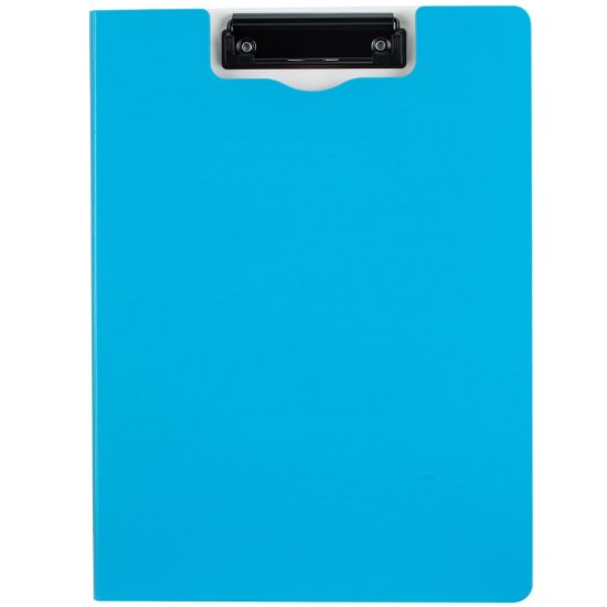 Clipboard Dublu A4 Deli, Carton Plastifiat, Albastru Neon, Clipboard Format A4 Deli, Clipboard Colorat Deli, Clipboard Rezistent, Clipboard Dublu Colorat
