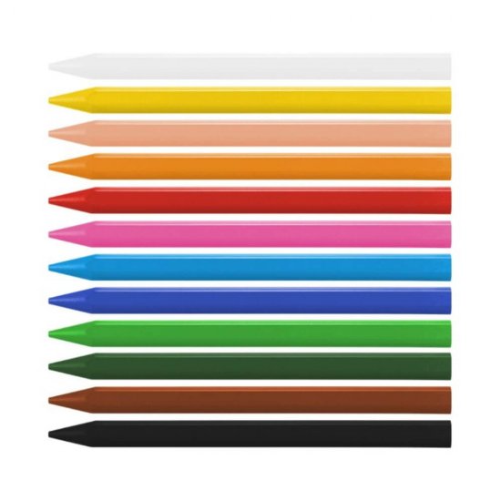 Set 12 Creioane Colorate Cerate MILAN, Ascutitoare si Radiera Incluse, Corp din Plastic Hexagonal, 12 Culori Diferite, Set Creioane Cerate, Creioane Cerate, Creioane Cerate Colorate, Creioane Cerate Non Toxice, Rechizite Scolare