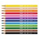 Set 12 Creioane Color MILAN Maxi, Ascutitoare Maxi Inclusa, Corp din Lemn Triunghiular, 12 Culori Diferite, Set Creioane Colorate, Creioane Colorate, Creioane pentru Desen, Creioane Colorate pentru Scolari, Creioane de Colorat, Rechizite Scolare