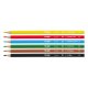 Set 6 Creioane Color MILAN, 6 Culori, Corp Triunghiular din Lemn, Creioane Triunghiulare Colorate, Creioane Colorate Metalice MILAN, Creioane MILAN, Set Creioane Colorate, Creion Colorat, Creioane Scoala, Creioane Desen