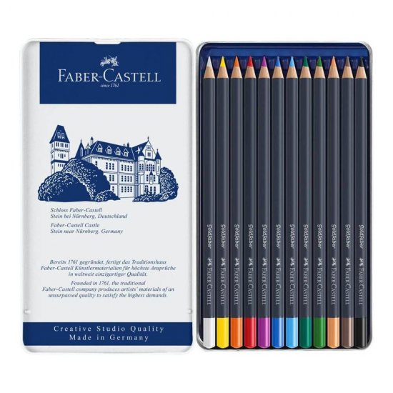 Set 12 Creioane Colorate Permanente Faber-Castell Goldfaber, Diverse Culori, Creioane Faber Castell Goldfaber, Creioane Colorate, Faber Castell Goldfaber Creioane Set, Set Creioane Colorate, Creion Colorat, Creioane Scoala, Creioane pentru Desen